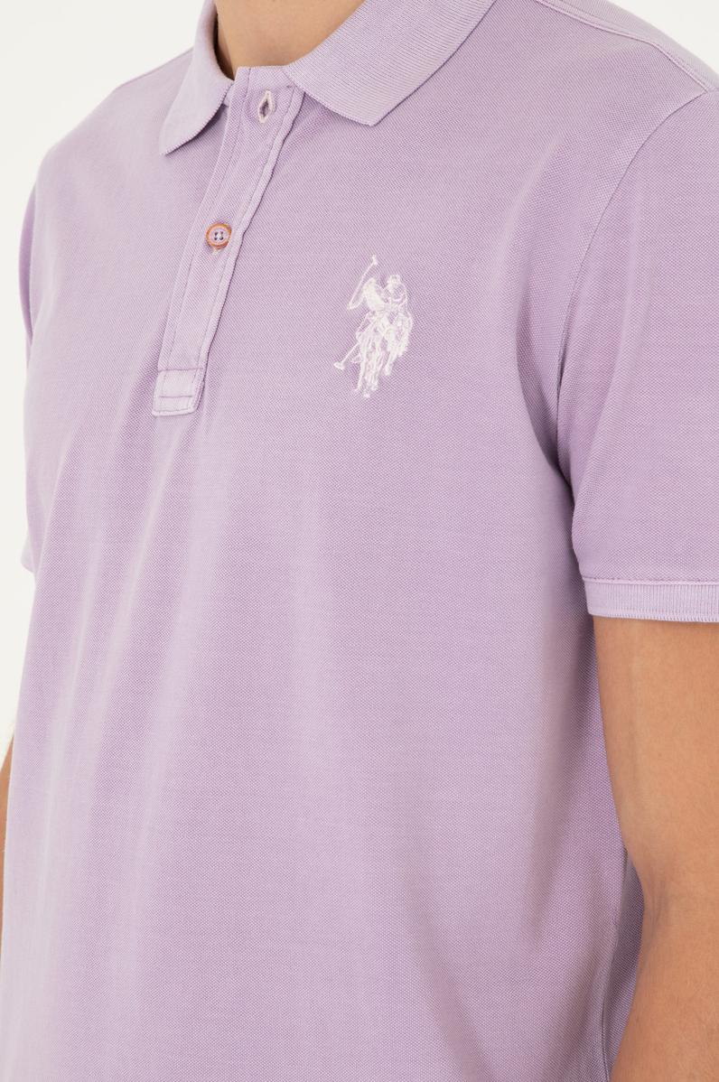 Erkek Lila Basic Tişört