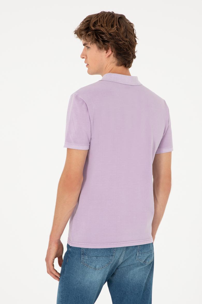 Erkek Lila Basic Tişört - 50279591143