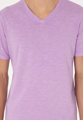 Erkek Lila Basic Tişört - 50279580038