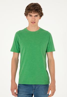 Erkek Yeşil Basic Tişört - 50279578110