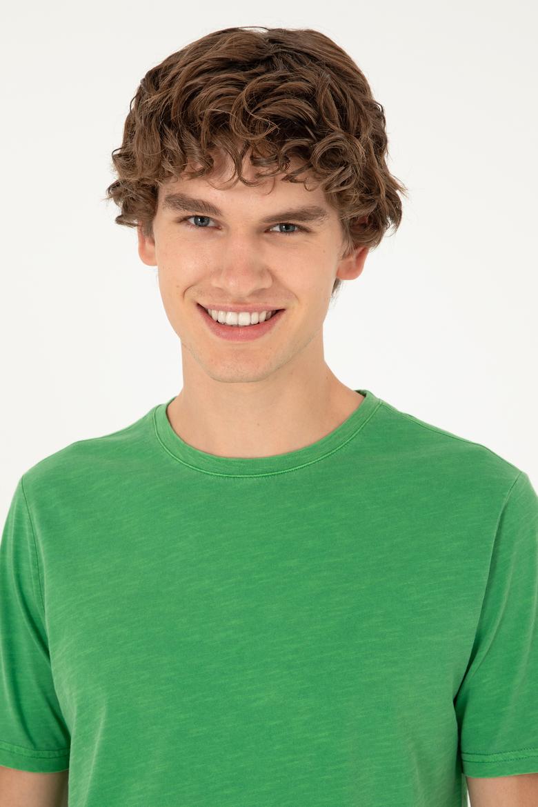 Erkek Yeşil Basic Tişört - 50279578110