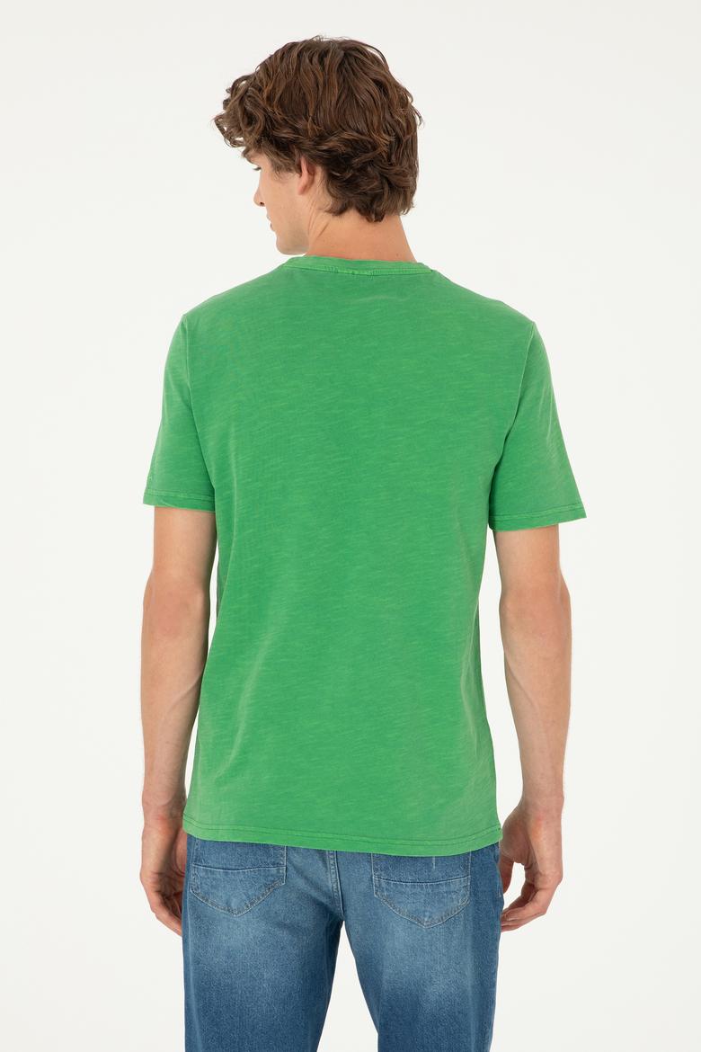 Erkek Yeşil Basic Tişört - 50279578110