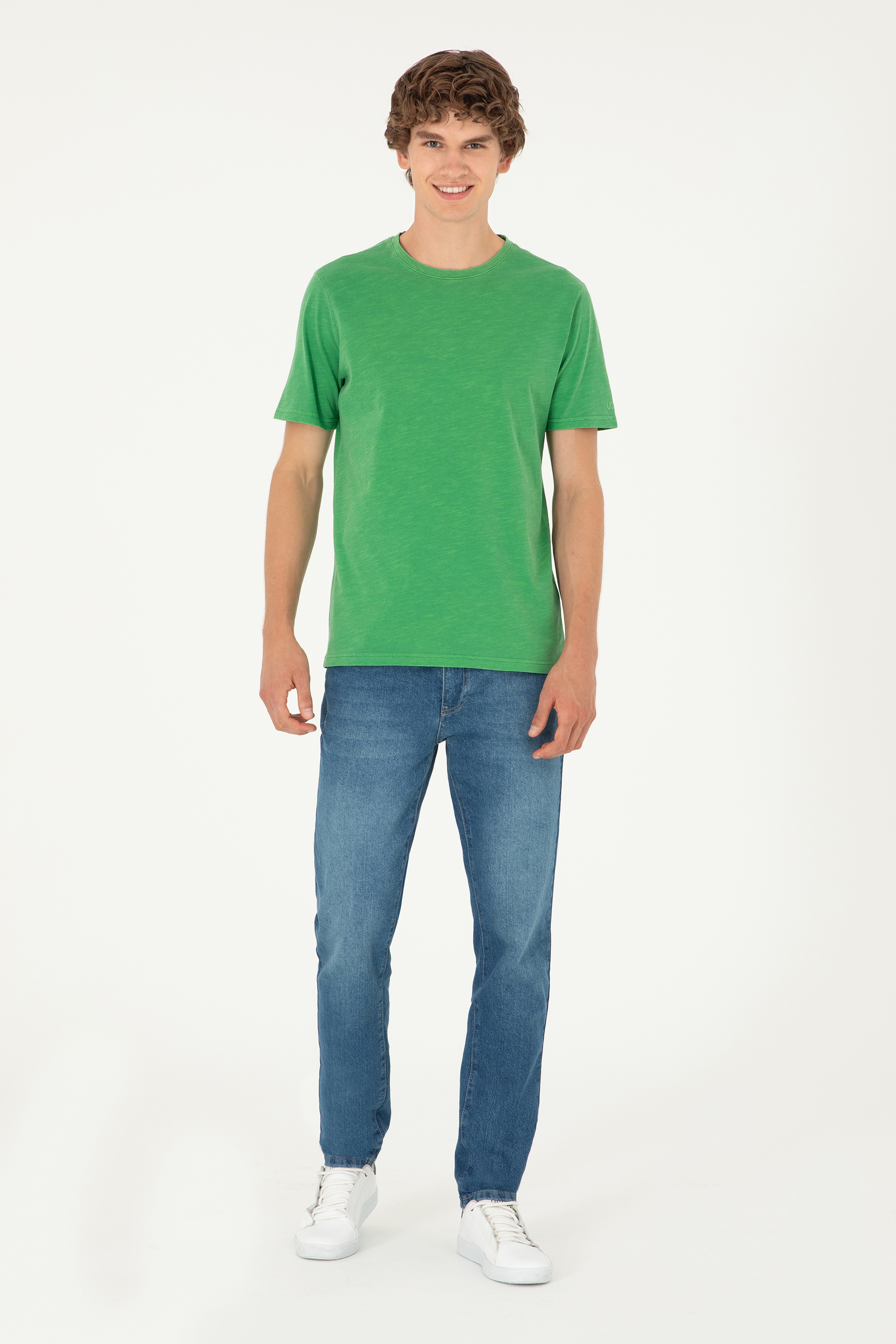 Erkek Yeşil Basic Tişört - Image 4