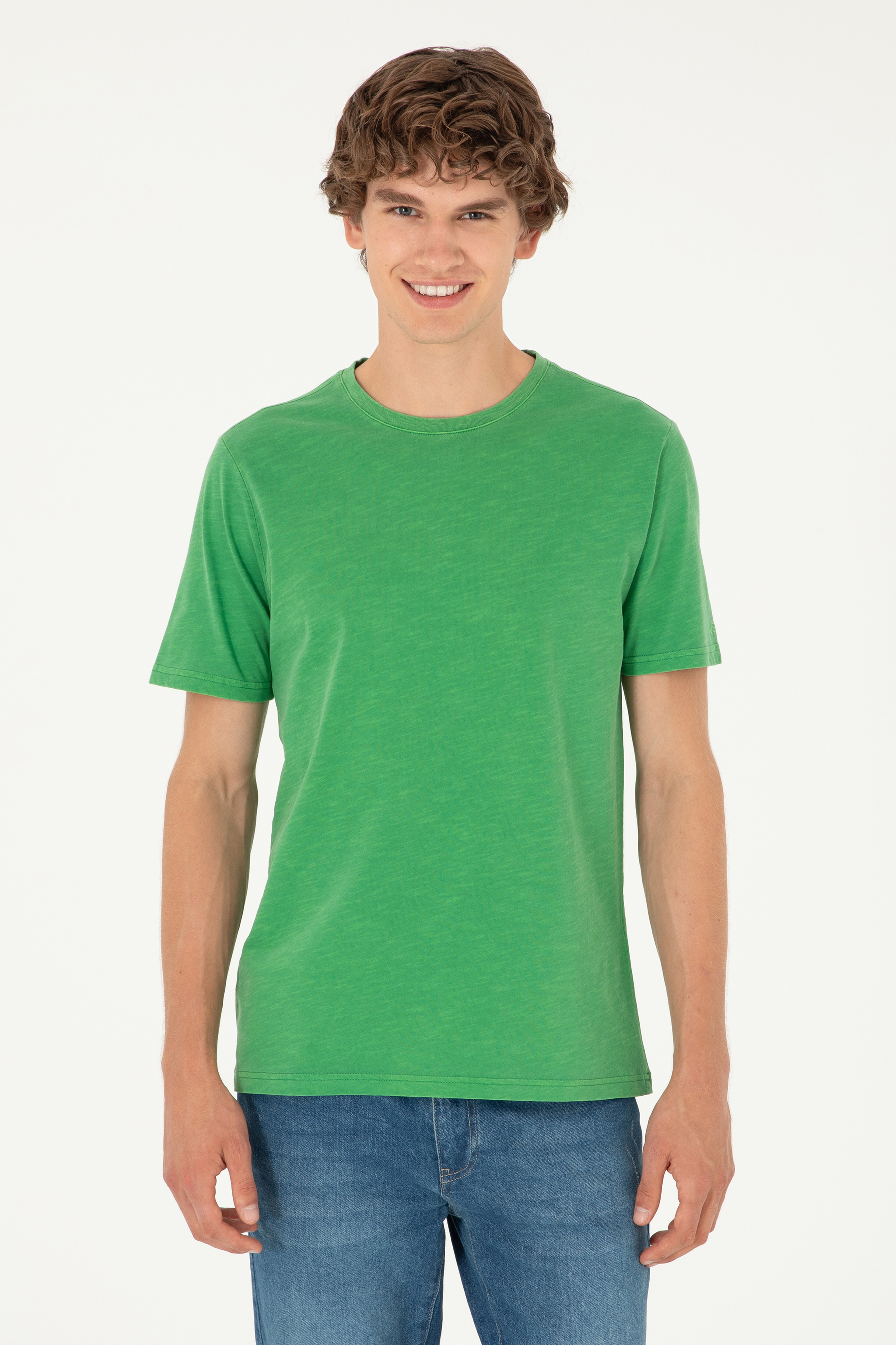 Erkek Yeşil Basic Tişört - Image 1