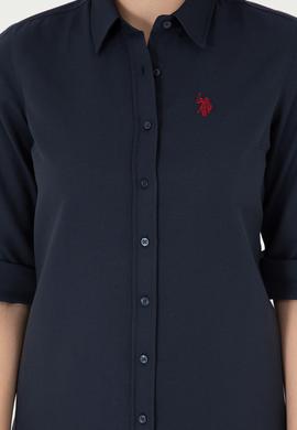 Kadın Lacivert Uzun Kollu Basic Gömlek - 50288851020