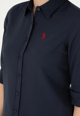 Kadın Lacivert Uzun Kollu Basic Gömlek - 50288851020