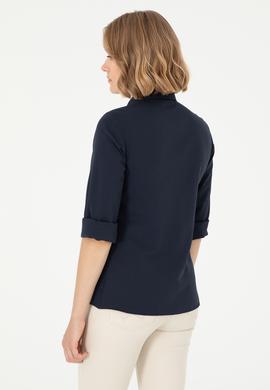 Kadın Lacivert Uzun Kollu Basic Gömlek - 50288851020