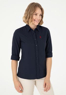 Kadın Lacivert Uzun Kollu Basic Gömlek - 50288851020