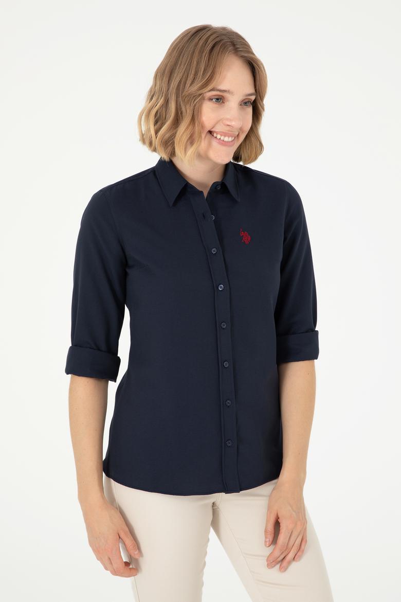 Kadın Lacivert Uzun Kollu Basic Gömlek - 50288851020