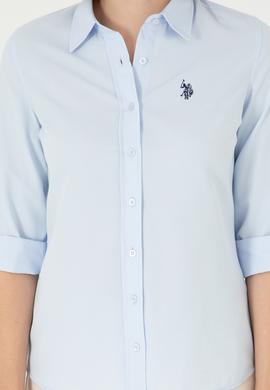 Kadın Açık Mavi Uzun Kollu Basic Gömlek - 50288851003