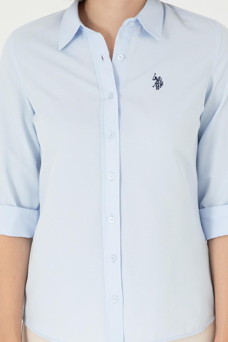 Kadın Açık Mavi Uzun Kollu Basic Gömlek - 50288851003