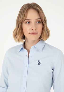 Kadın Açık Mavi Uzun Kollu Basic Gömlek - 50288851003