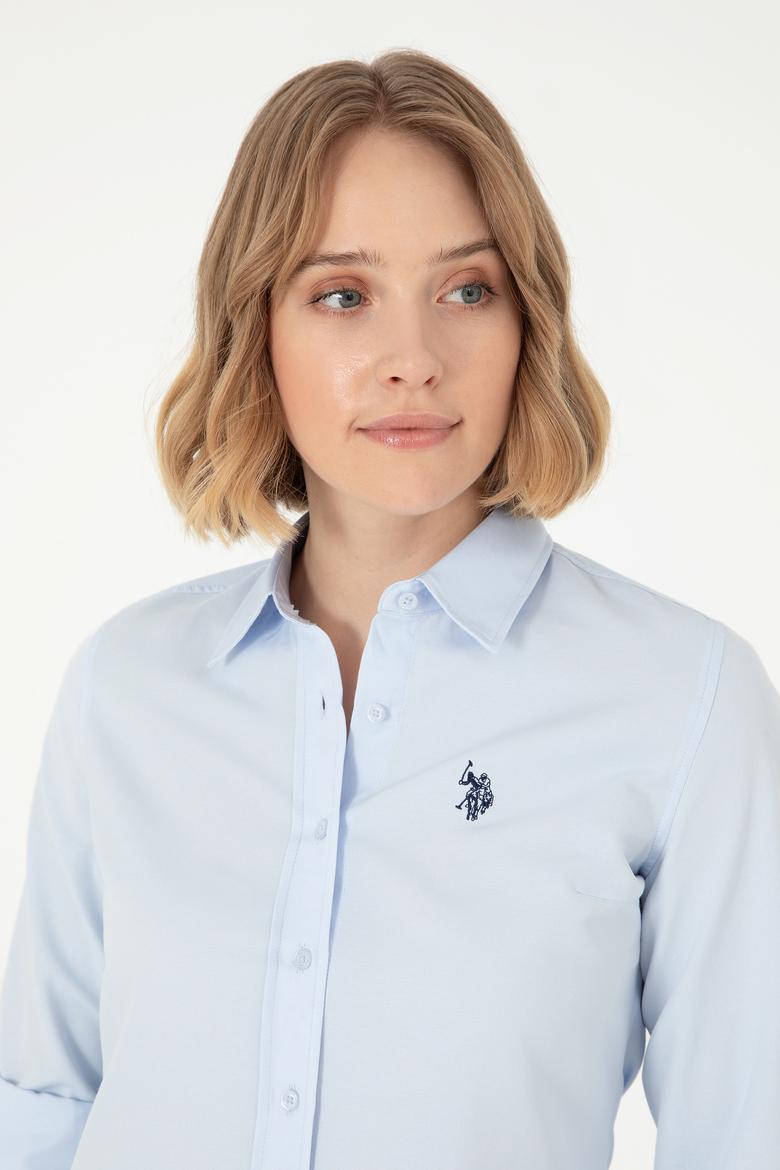 Kadın Açık Mavi Uzun Kollu Basic Gömlek - 50288851003