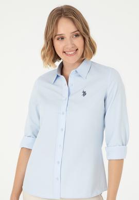 Kadın Açık Mavi Uzun Kollu Basic Gömlek - 50288851003