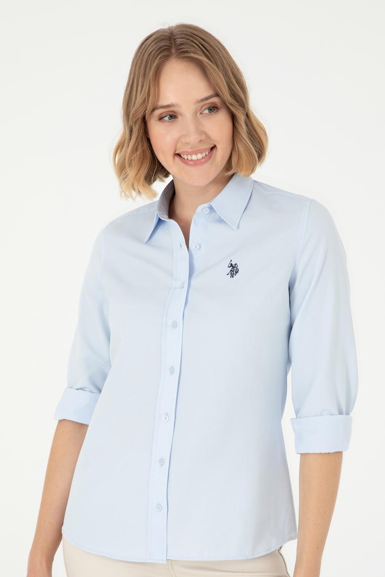 Kadın Açık Mavi Uzun Kollu Basic Gömlek - 50288851003