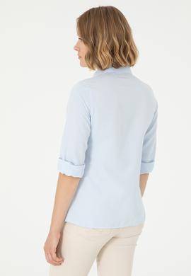 Kadın Açık Mavi Uzun Kollu Basic Gömlek - 50288851003