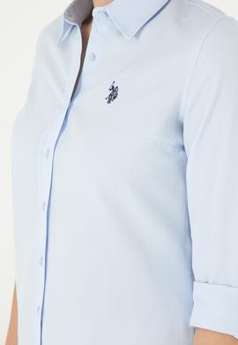 Kadın Açık Mavi Uzun Kollu Basic Gömlek - 50288851003