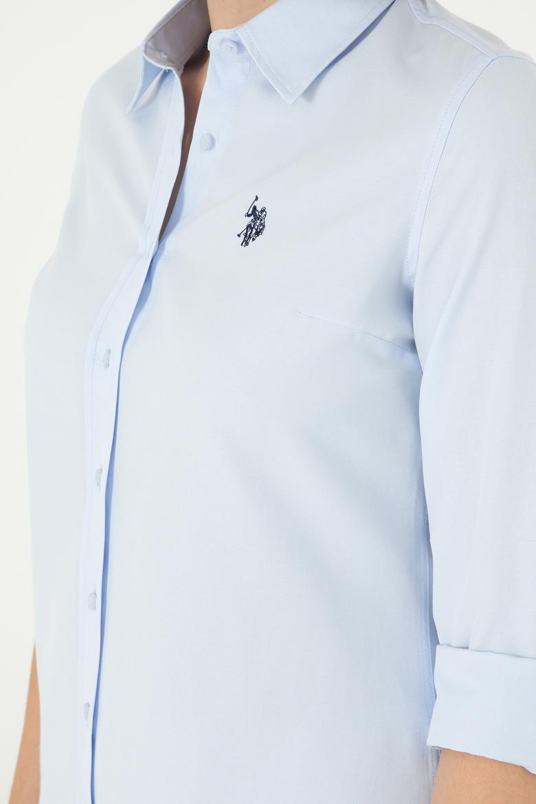 Kadın Açık Mavi Uzun Kollu Basic Gömlek - 50288851003