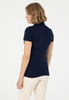 Kadın Lacivert Basic Polo Yaka Tişört - 50285846001