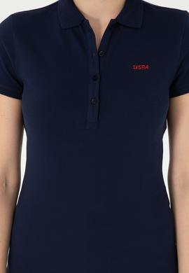 Kadın Lacivert Basic Polo Yaka Tişört - 50285846001