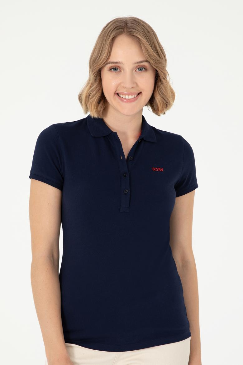 Kadın Lacivert Basic Polo Yaka Tişört - 50285846001