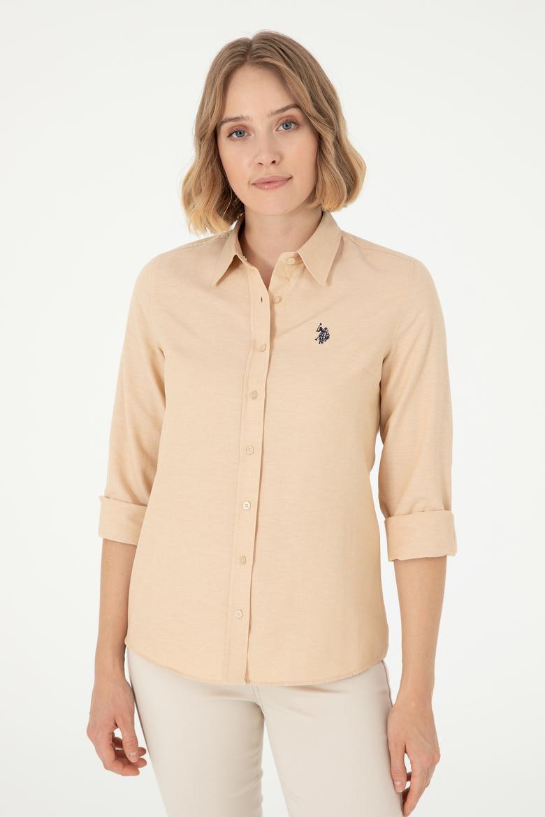 Kadın Camel Uzun Kollu Basic Gömlek - 50288851052