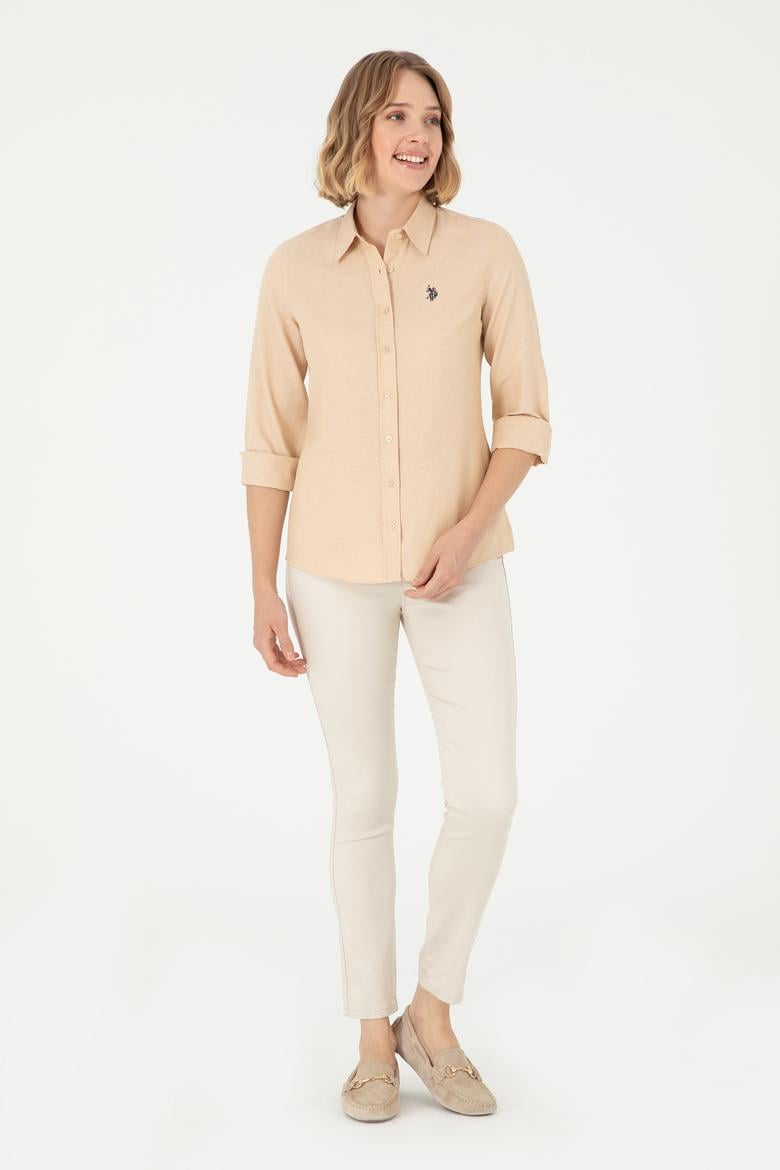 Kadın Camel Uzun Kollu Basic Gömlek - 50288851052