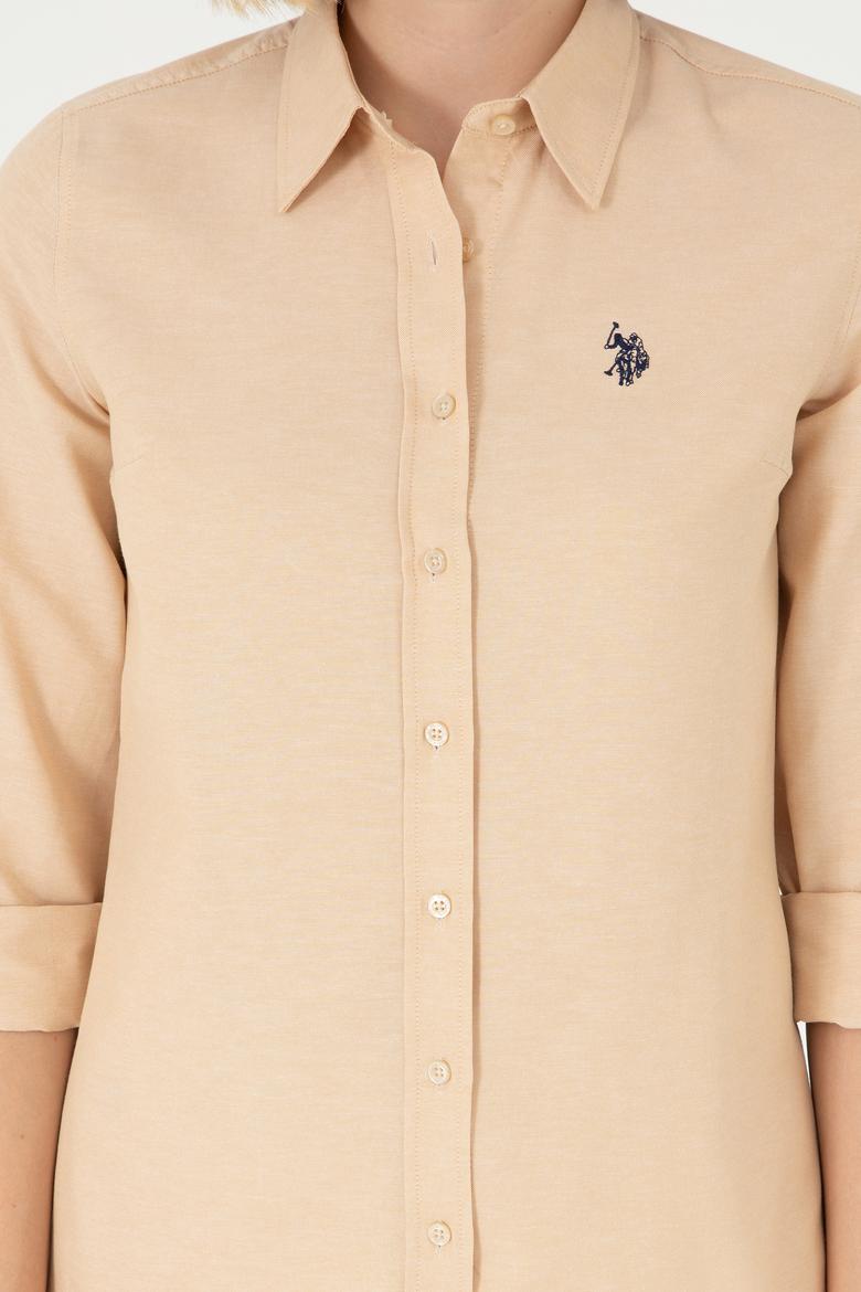 Kadın Camel Uzun Kollu Basic Gömlek - 50288851052