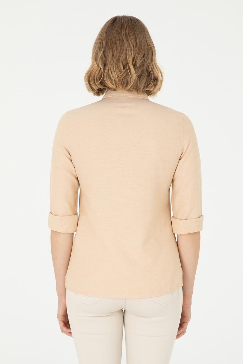 Kadın Camel Uzun Kollu Basic Gömlek - 50288851052