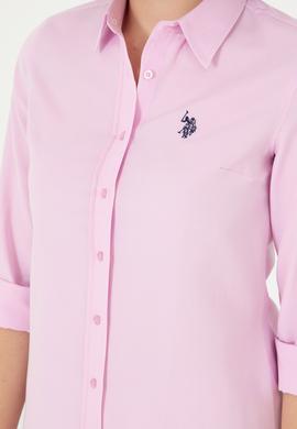 Kadın Pembe Uzun Kollu Basic Gömlek - 50288851090