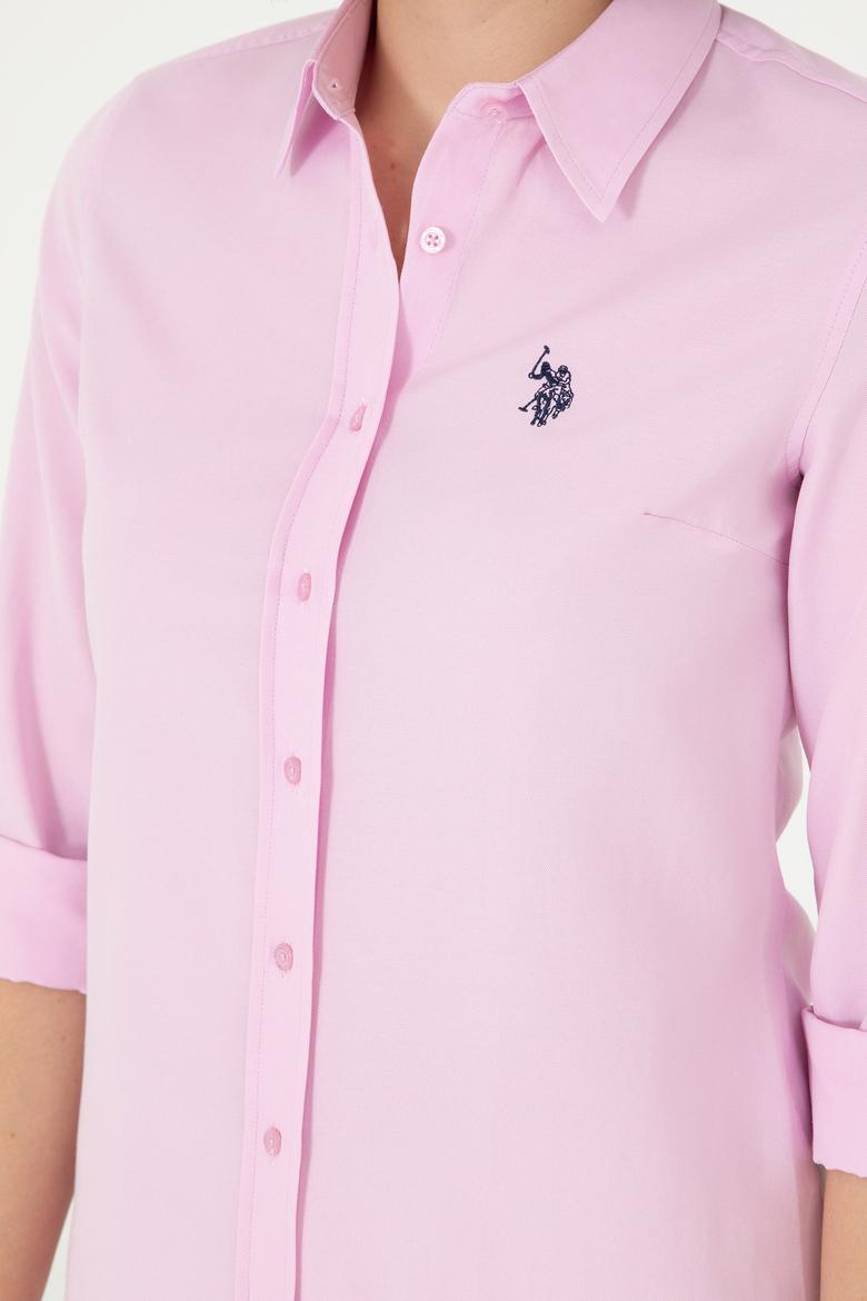 Kadın Pembe Uzun Kollu Basic Gömlek - 50288851090