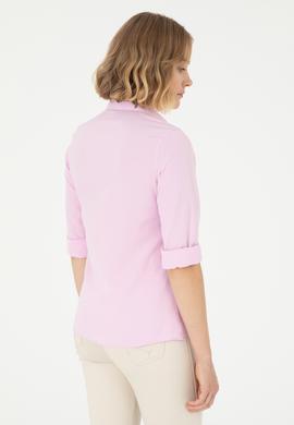 Kadın Pembe Uzun Kollu Basic Gömlek - 50288851090
