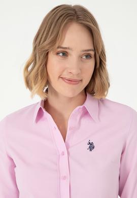 Kadın Pembe Uzun Kollu Basic Gömlek - 50288851090