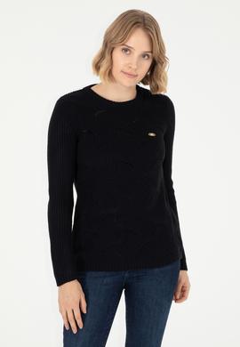 Kadın Lacivert Bisiklet Yaka Kazak - 50293054008