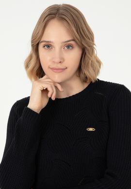 Kadın Lacivert Bisiklet Yaka Kazak - 50293054008