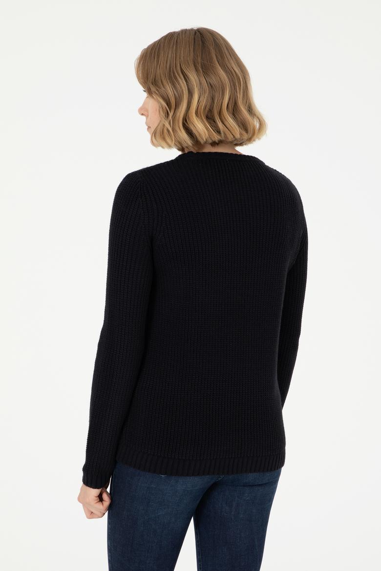 Kadın Lacivert Bisiklet Yaka Kazak - 50293054008