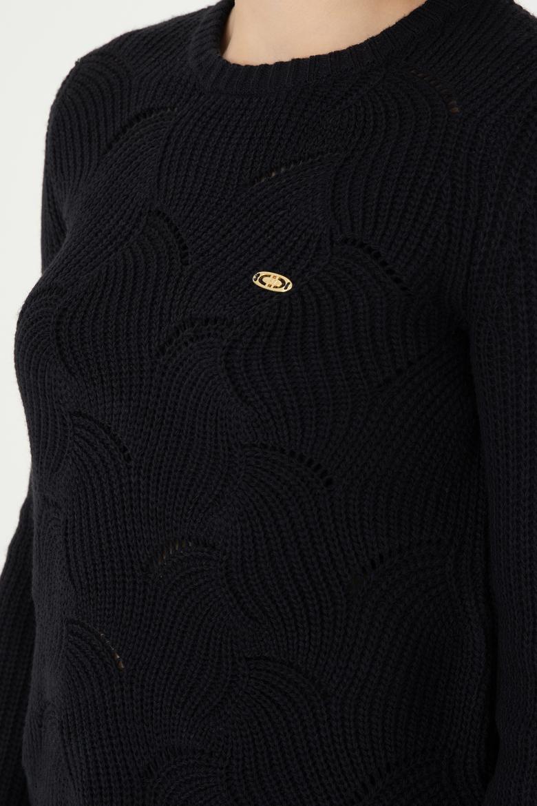 Kadın Lacivert Bisiklet Yaka Kazak - 50293054008