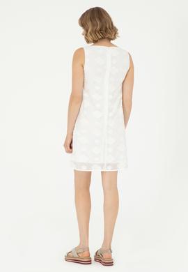 Kadın Ekru Mini Boy Dokuma Elbise - 50280579012