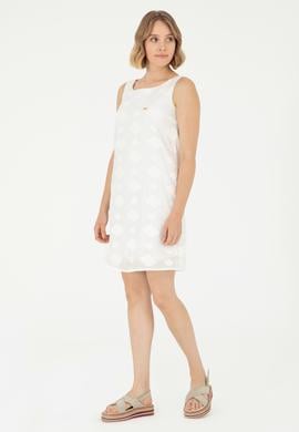 Kadın Ekru Mini Boy Dokuma Elbise - 50280579012