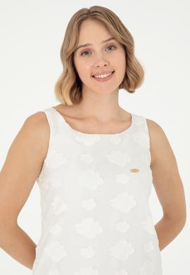 Kadın Ekru Mini Boy Dokuma Elbise - 50280579012