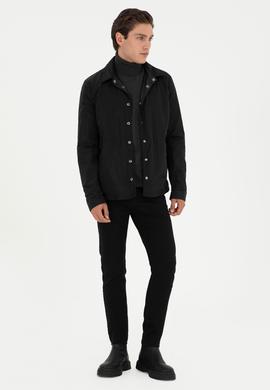 Erkek Siyah Deri Ceket - 50297252005