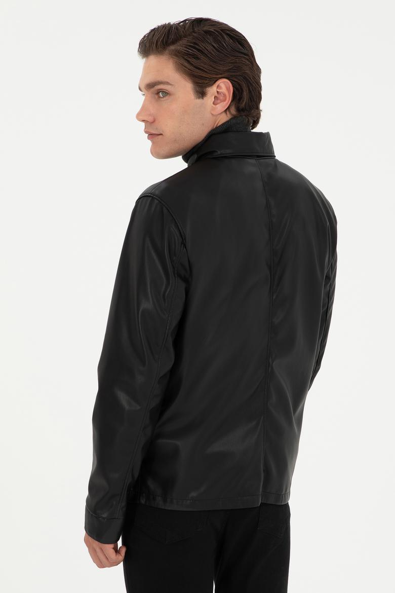 Erkek Siyah Deri Ceket - 50297252005