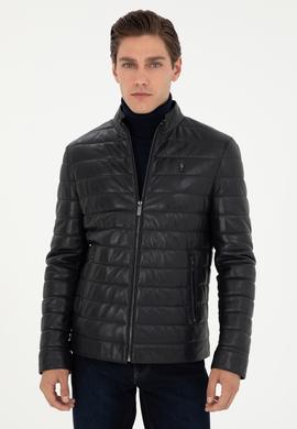 Erkek Lacivert Deri Ceket - 50297160013