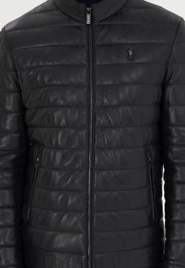 Erkek Lacivert Deri Ceket - 50297160013