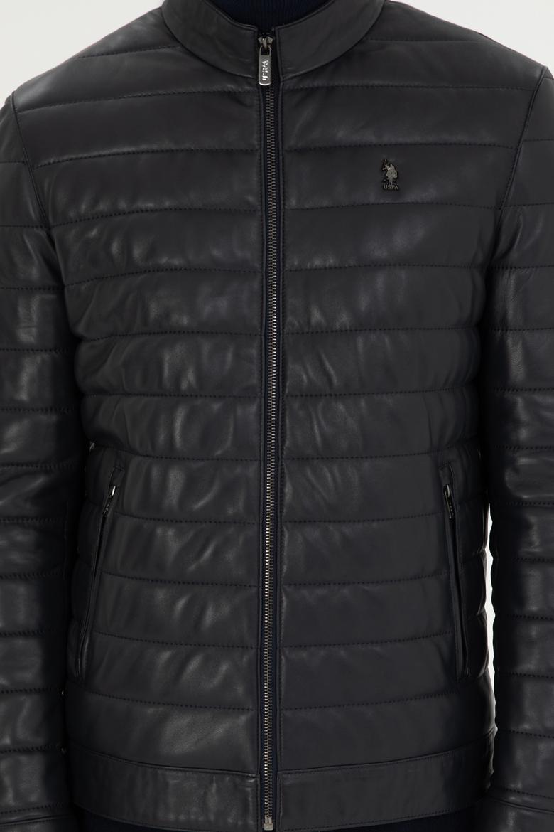 Erkek Lacivert Deri Ceket - 50297160013