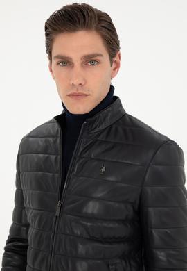 Erkek Lacivert Deri Ceket - 50297160013