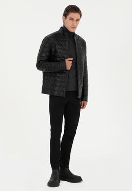 Erkek Siyah Deri Ceket - 50297160004