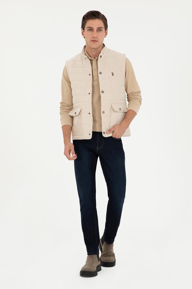 Erkek Bej Deri Ceket - 50297243015