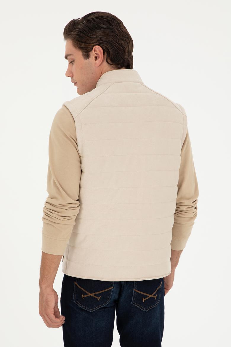 Erkek Bej Deri Ceket - 50297243015