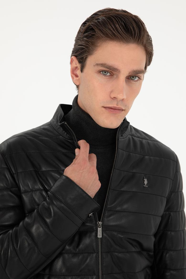 Erkek Siyah Deri Ceket - 50297160004